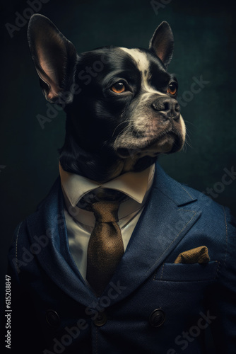 A dog wearing a suit © anaqi