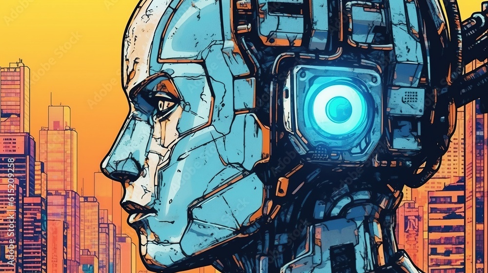 AI algorithms for robot decision-making concept . Fantasy concept , Illustration painting. AI algorithms for robot decision-making concept . Fantasy concept , Illustration painting.
