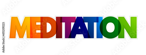 Mediation colorful text quote, concept background