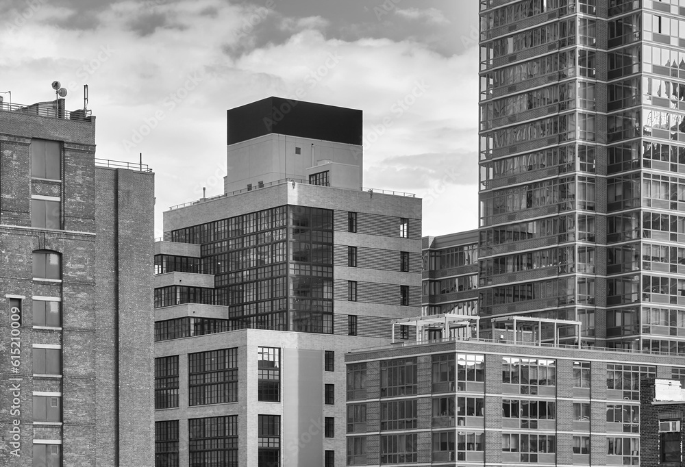 Black and white photo of New York City cityscape, Manhattan, USA. Black and white photo of New York City cityscape, Manhattan, USA.