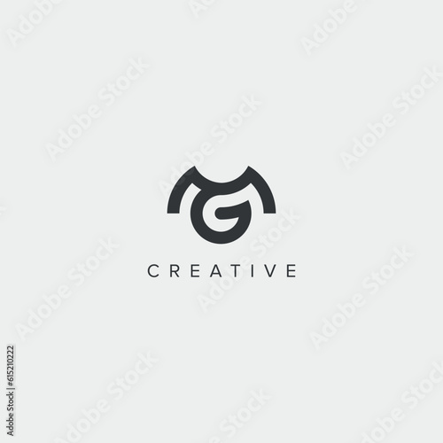 Modern alphabet letter MG GM unique logo vector template illustration.