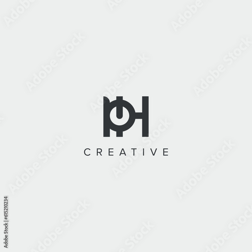 Modern alphabet letter PH HP unique logo vector template illustration.