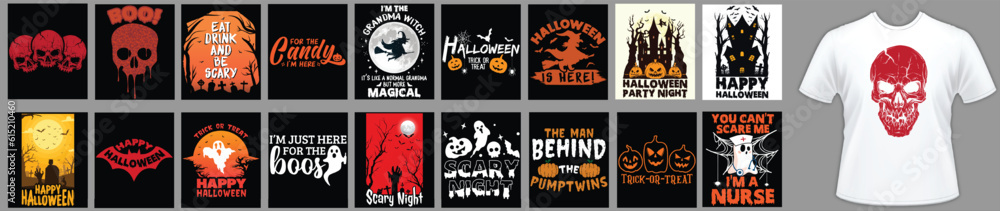 Halloween T shirt designs bundle 