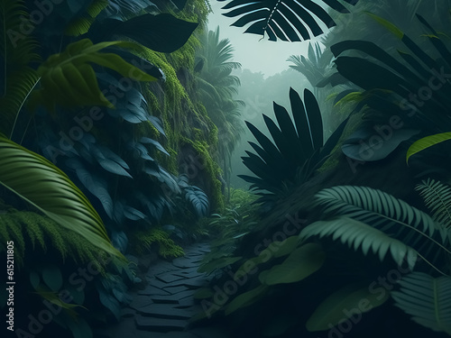 highly detailed 3D realistic Jungle Background