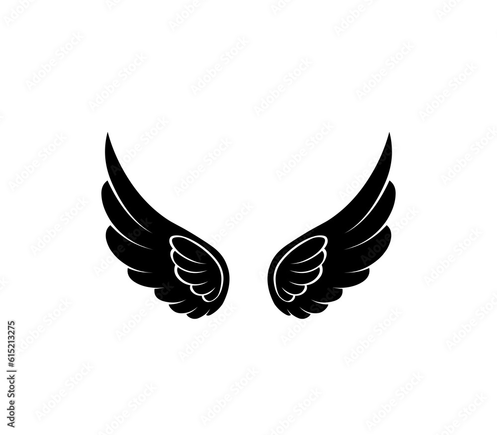 Obraz premium vector angel wings tribal tattoo