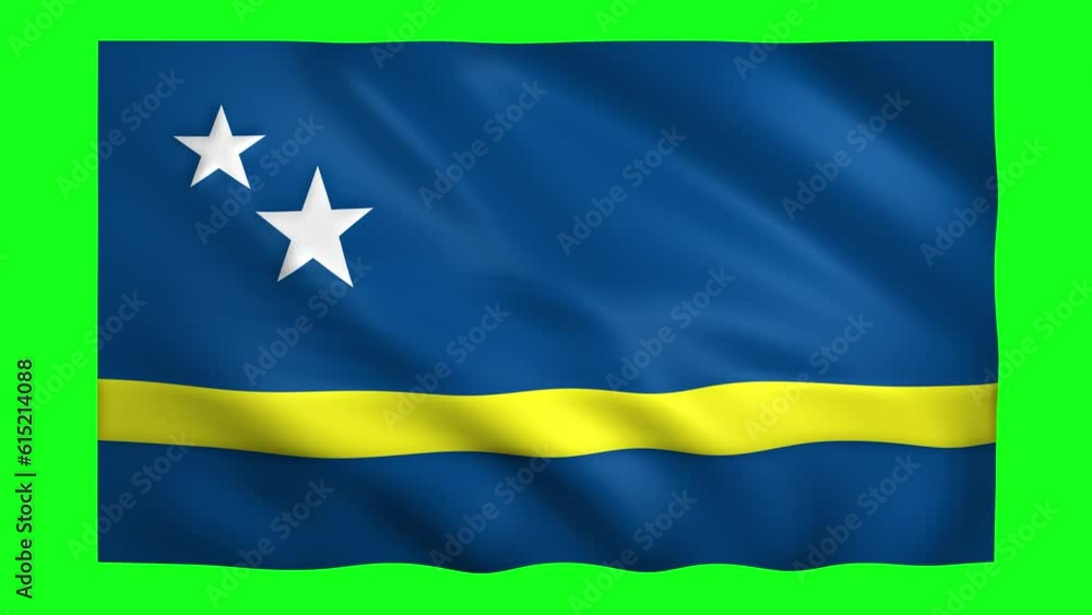 Curacao flag on green screen for chroma key Curacao flag on green screen for chroma key