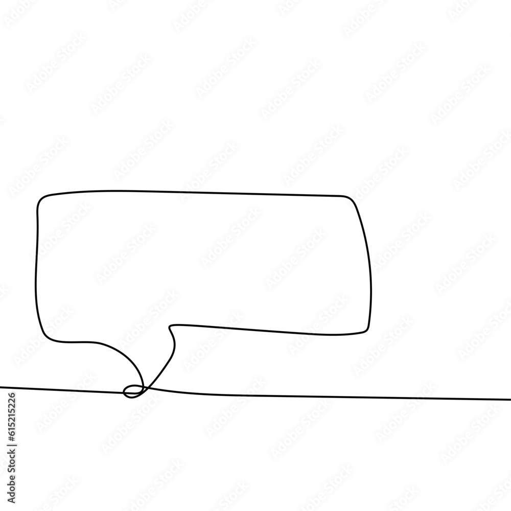 Speech bubble icon hand drawn with single one continuous line. Isolated vector illustration. Editable stroke. Speech bubble icon hand drawn with single one continuous line. Isolated vector illustration. Editable stroke.