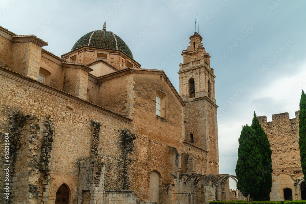 Exterior view to historic Monastery of Santa Maria de la Valldigna, Valencia (Spain)