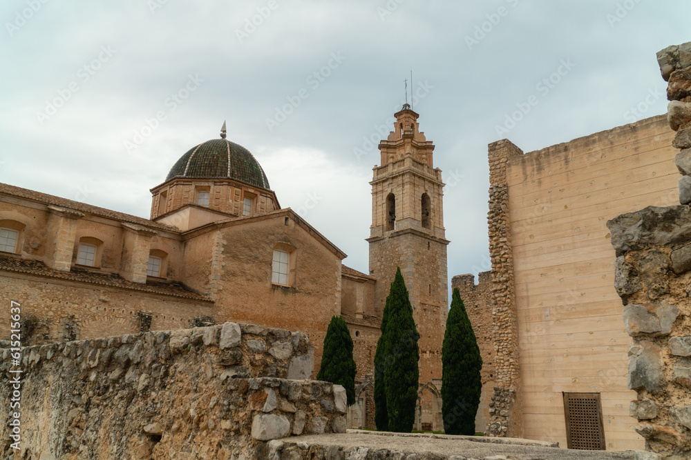 Exterior view to historic Monastery of Santa Maria de la Valldigna, Valencia (Spain)