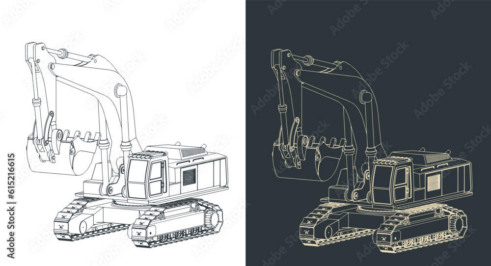 Excavator illustrations