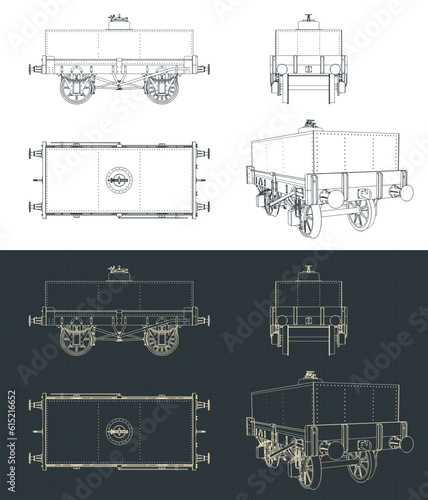 Rectangular tar tank wagon blueprints