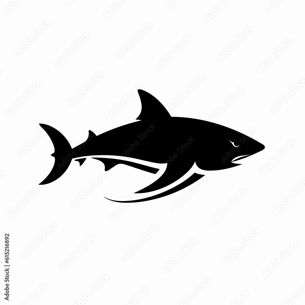 Fototapeta premium Shark logo, shark icon, shark head, vector