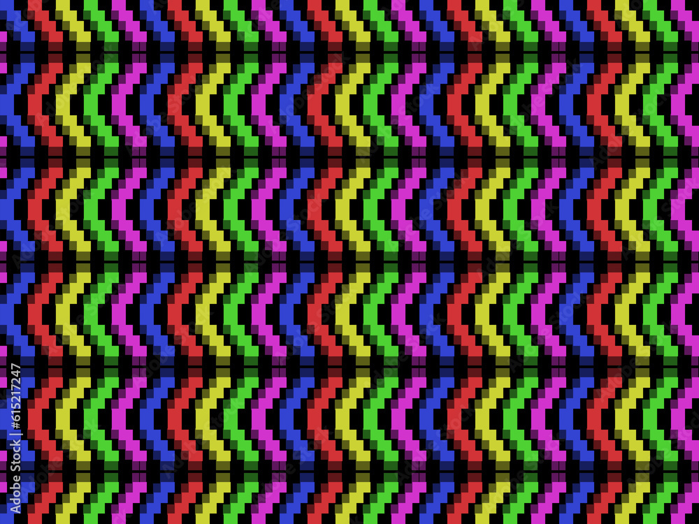 Abstract background multicolor pixel art  wave design 