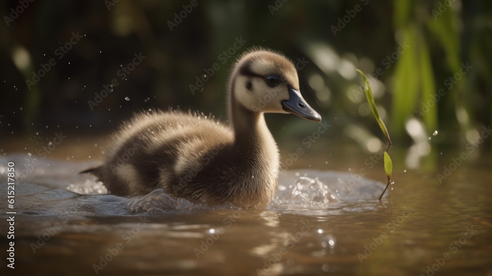 The moment a gosling takes its first plunge into a pond The moment a gosling takes its first plunge into a pond