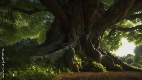 The slow creep of ivy overtaking a massive oak tree © Denis Bayrak