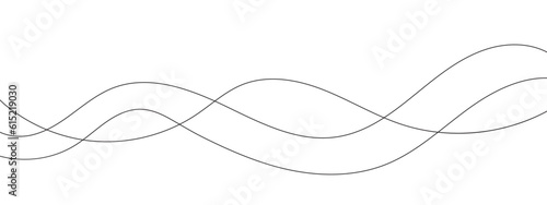 Abstract wavy black curved line on white background. Abstract wavy seamless thin liens background. Vector illustration.