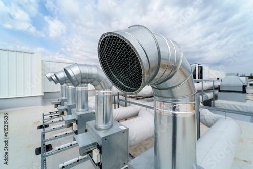 The air conditioning and ventilation system of a large industrial building