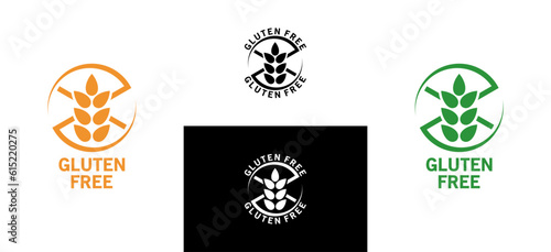 Gluten free logo design, gluten free label sign vector icon