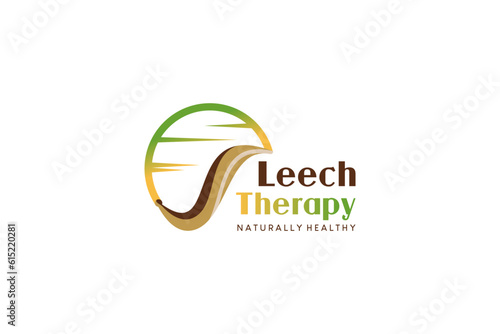Natural health leech therapy logo design, modern abstract hirudotherapy logo
