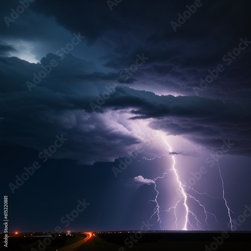 himmel gewitter blitz nacht wolken sterne blitzschlag gefahr generative ki