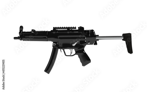 submachine gun isolated on white