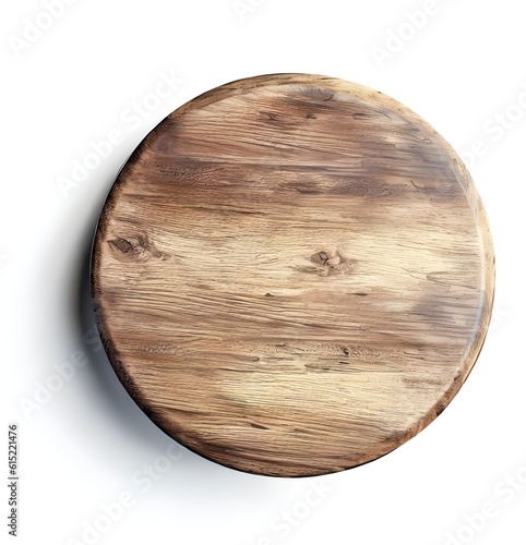 wooden plate isolated on white background