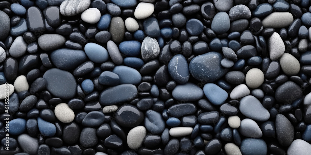 River pebbles background. Generative AI River pebbles background. Generative AI