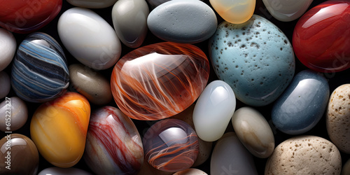 River pebbles background. Generative AI