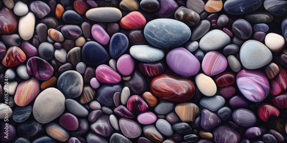 River pebbles background. Generative AI River pebbles background. Generative AI