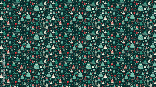 Seamless Christmas pattern, created with AI Generative Technology