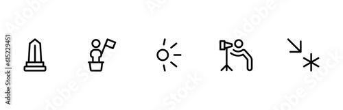 viewpoint icon, binoculars, landmarks vector set design with Editable Stroke. Line, Solid, Flat Line, thin style and Suitable for Web Page, Mobile App, UI, UX design.