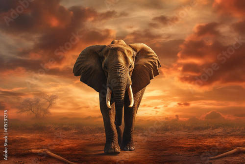 Elephants in the wilderness, Sunset, freedom concept  © Daniel