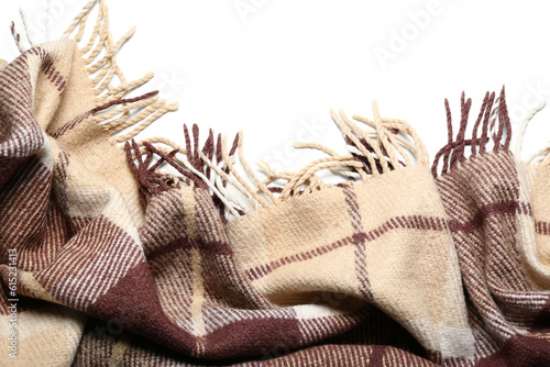 New soft blanket on white b...