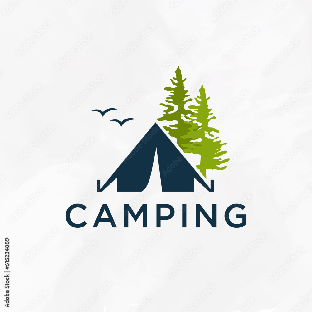 Camping logo design template. Emblem for scouts.