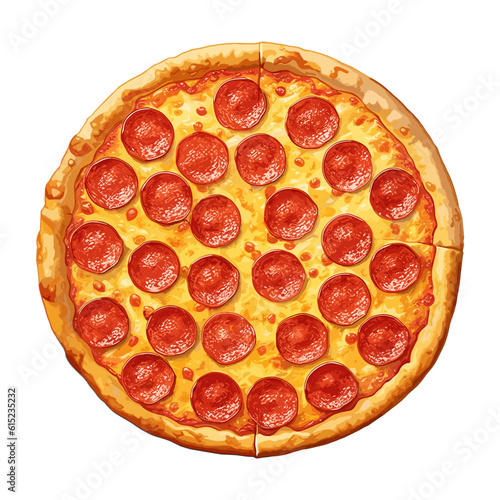 Sizzling Salami Pizza Temptation, vector, illustration.