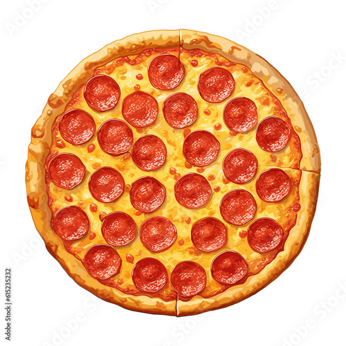 Sizzling Salami Pizza Temptation, vector, illustration.