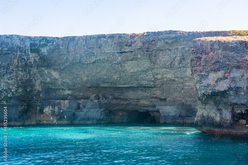 The beautiful water of the Crystal Lagoon of Comino Island,  Malta