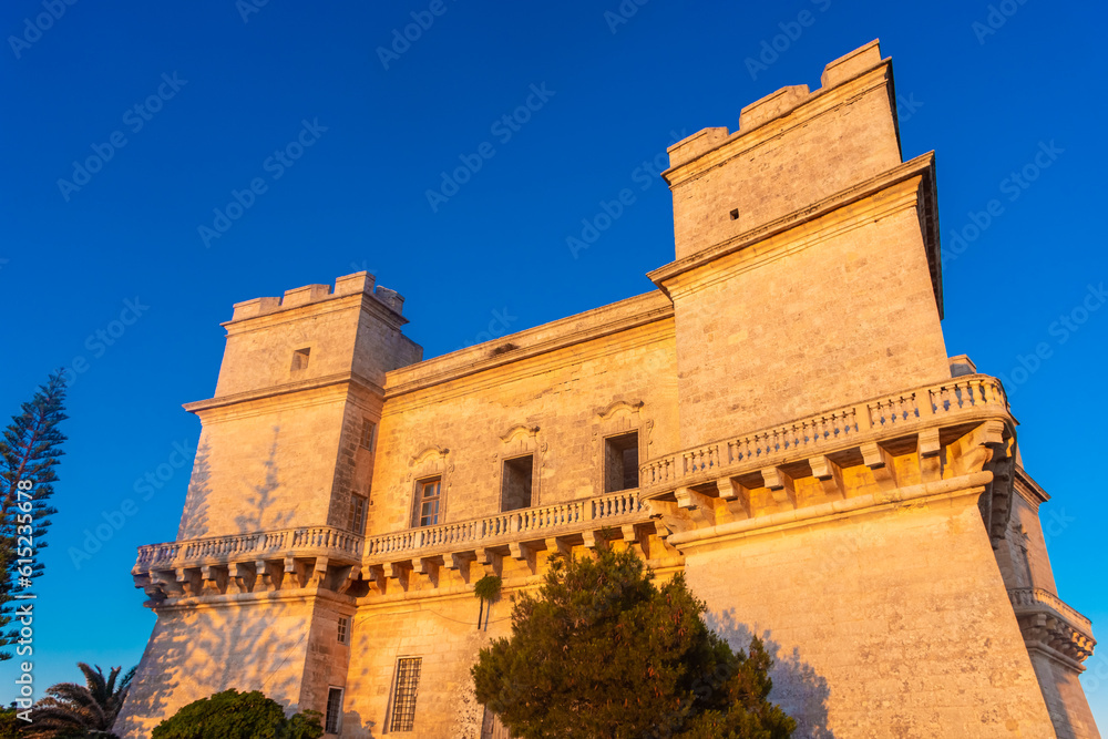 The Selmun Palace of Mellieha at  sunset, Malta