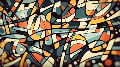 Abstract colorful geometric patterns . Fantasy concept   Illustration painting.