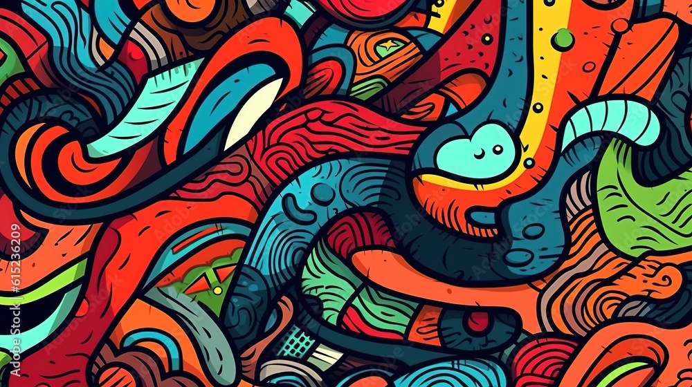 Abstract patterns with bold colors . Fantasy concept , Illustration painting.