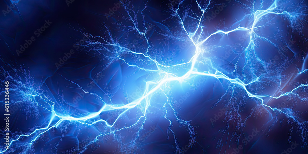 Blue electric lightning background. Generative AI Blue electric lightning background. Generative AI