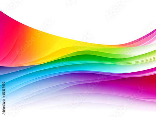 Abstract colorful flowing wave lines isolated on white background.