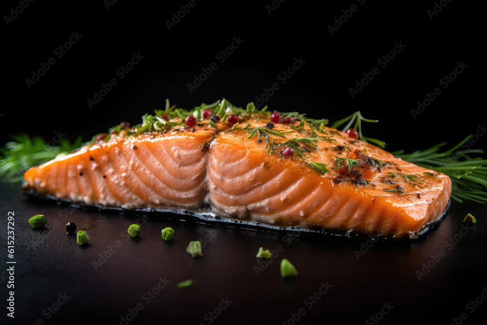 Baked Salmon - ai generated Baked Salmon - ai generated
