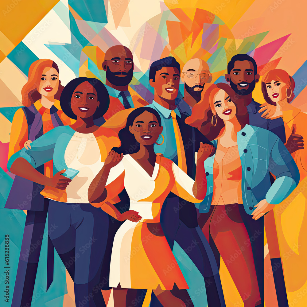 abstract Celebrating diversity and inclusivity in teamworks at the office workplace by linking arms together - made with generative ai abstract Celebrating diversity and inclusivity in teamworks at the office workplace by linking arms together - made with generative ai