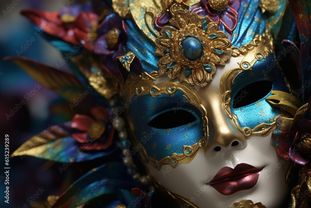 mardi gras masks. Generated by AI.