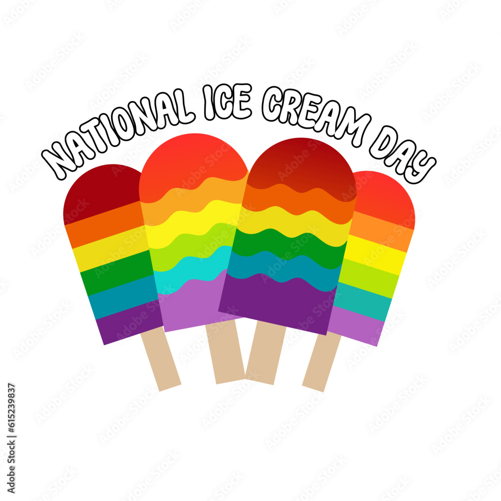 National Ice Cream Day text typography, calligraphy, lettering