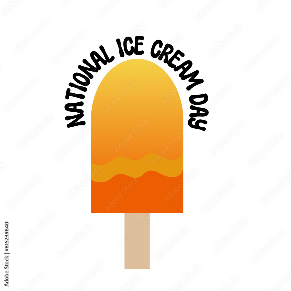 National Ice Cream Day text typography, calligraphy, lettering
