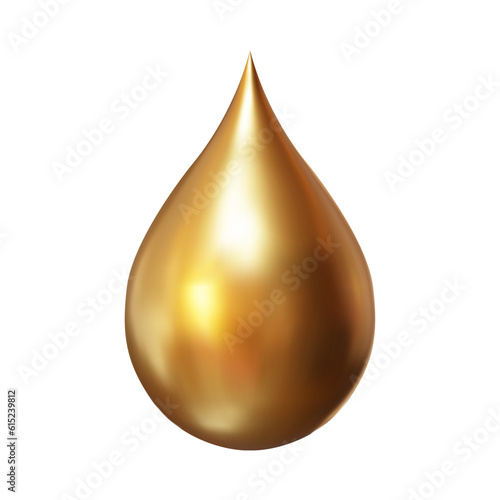 Tablou pe pânză 3d gold drop on isolated background. Vector illustration.