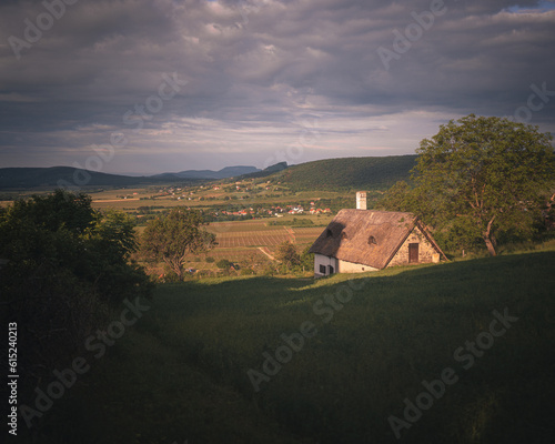 Thatched roof house at lake Balaton