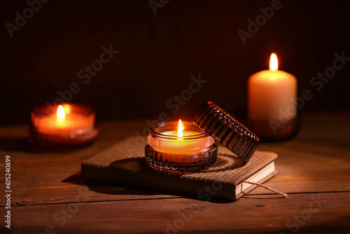 Warm candlelight ambiance w...